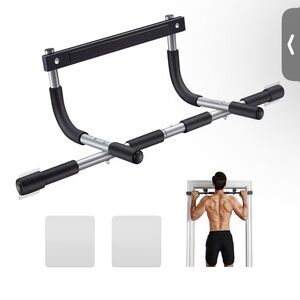 Multi-Grip Doorway Pull-Up Bar in Black and Silver